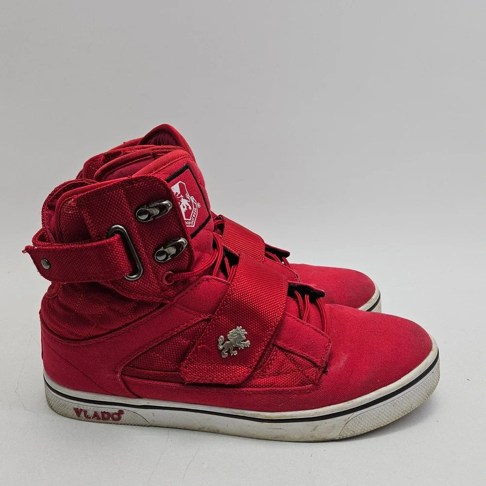 Vlado Atlas II Sneakers Mens 10 Red Canvas High Top Hook&Loop IG-1500-5C Street